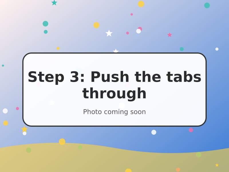Three stepped tabs popping up inside an open card